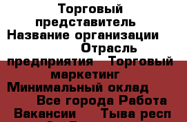 Торговый представитель › Название организации ­ Roossa › Отрасль предприятия ­ Торговый маркетинг › Минимальный оклад ­ 41 600 - Все города Работа » Вакансии   . Тыва респ.,Ак-Довурак г.